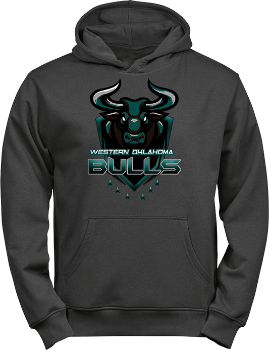 Grey Hoodie Featuring Western Oklahoma Bulls Logo