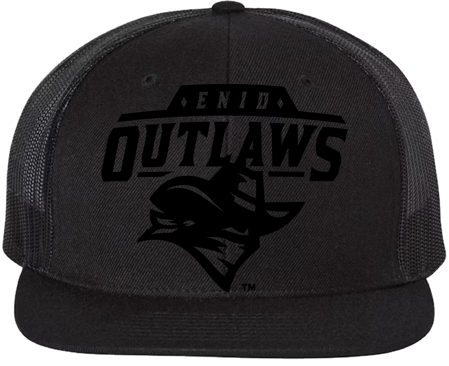Enid Outlaws Trucker Hat - Black / Black Color Scheme